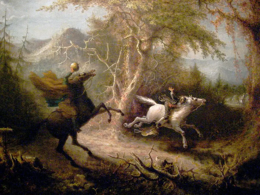 The Headless Horseman Pursuing Ichabod Crane
Painting by John Quidor