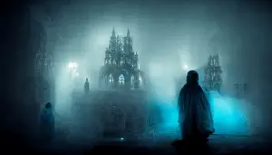 wraith within a cathedral, creepy