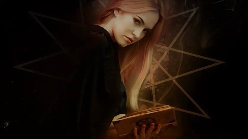 witch with spellbook
