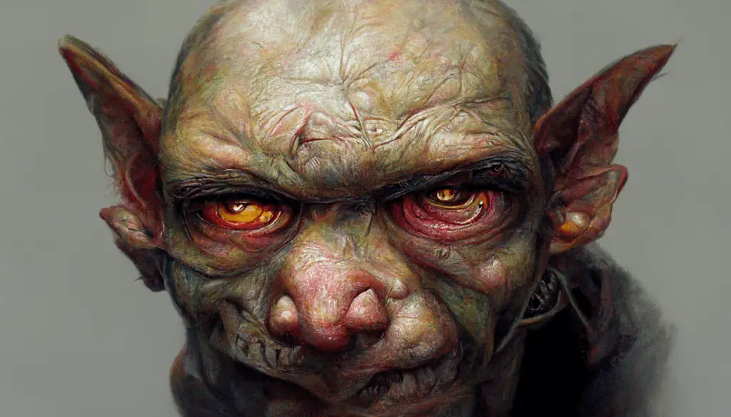 an old goblin in portrait