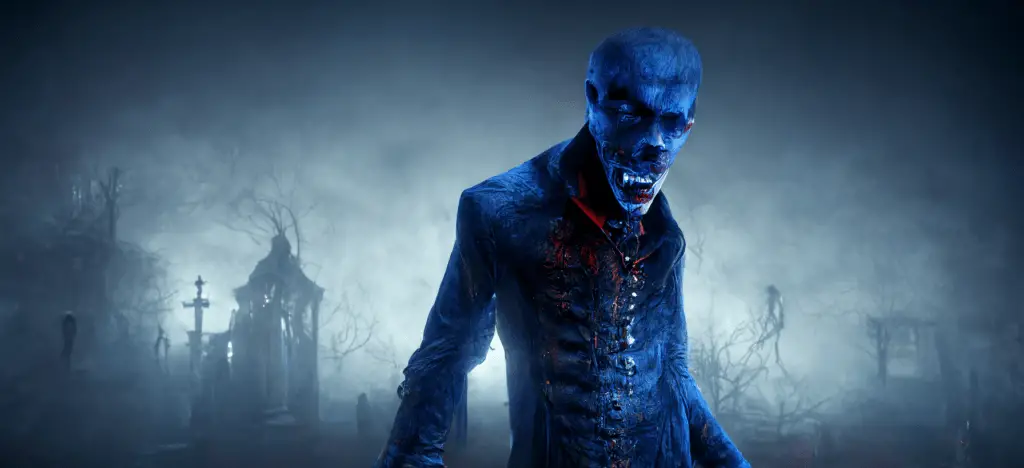 blue skinned vampire, gothic