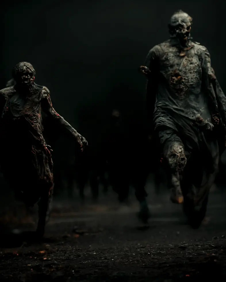 zombie horde moving slowly 