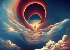 a soul rising into the heavens