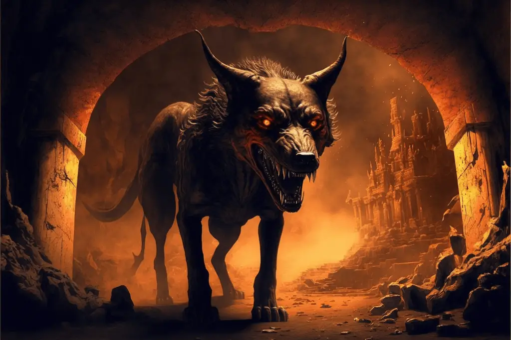 Hellhound leaving hell