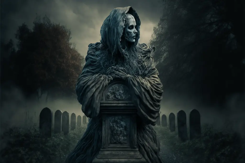 Ghoul in a graveyard