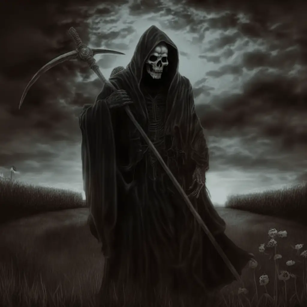 Grim Reaper in a field