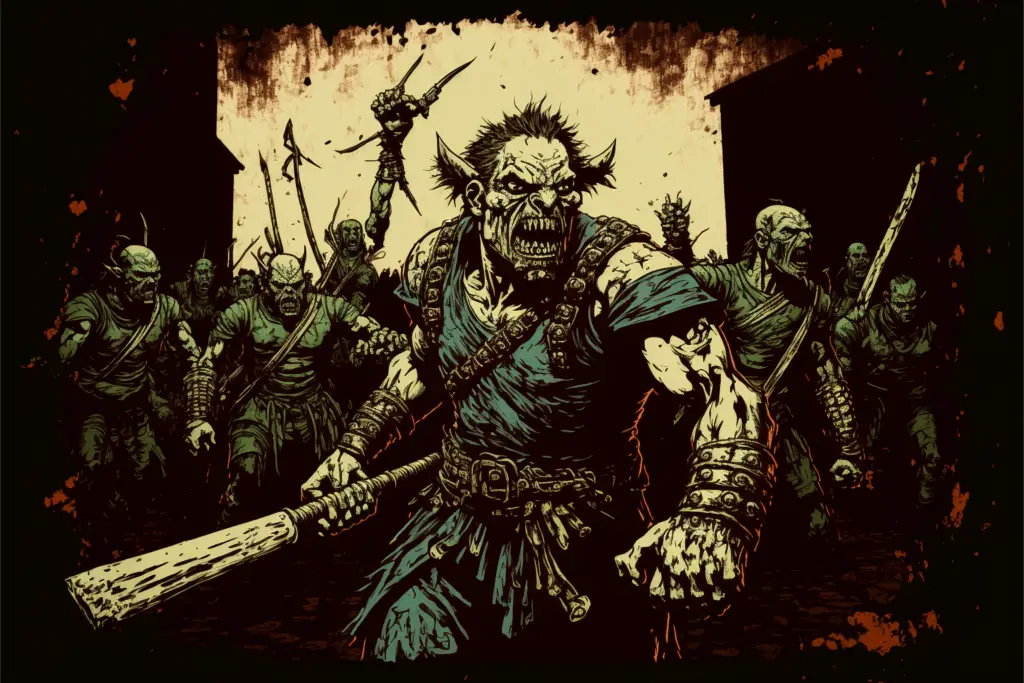 Orc drawing, comic style