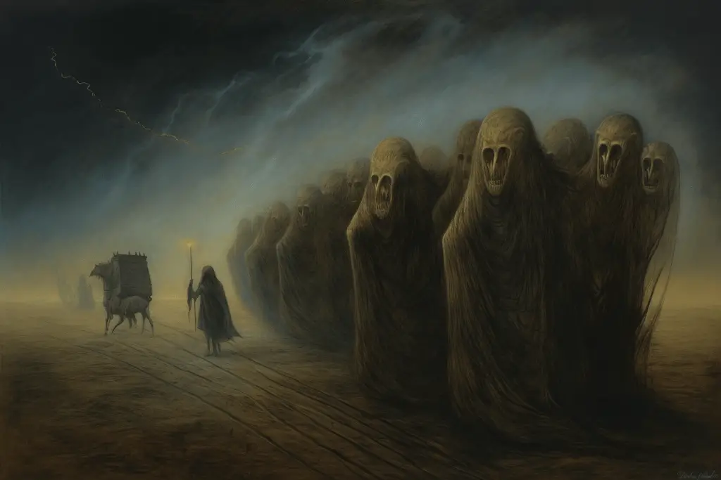 ghostly procession, phantom funeral